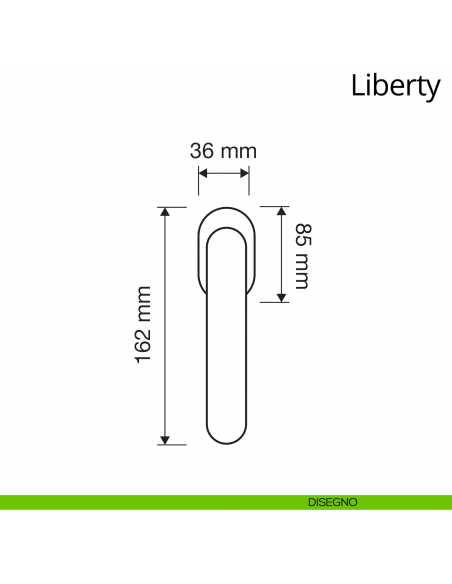 Maniglia per finestra martellina DK Liberty Linea Calì disegno