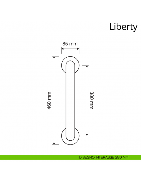 Maniglione per porta Liberty Linea Calì interasse 380 mm