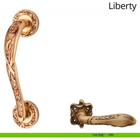Maniglione per porta Liberty Linea Calì con rosette patinè