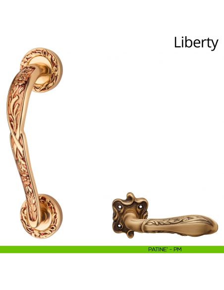 Maniglione per porta Liberty Linea Calì con rosette patinè