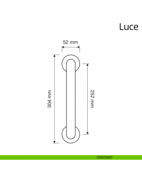 Maniglione per porta dritto con cristalli Swarovski Luce Linea Calì disegno