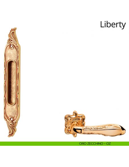 Maniglia ad incasso per porta scorrevole Liberty Linea Calì cieca oro zecchino