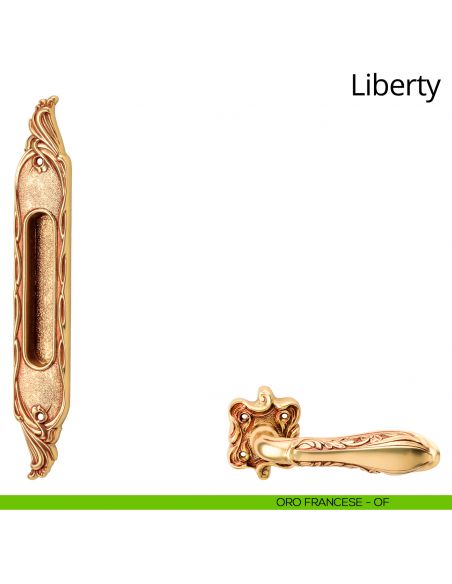 Maniglia ad incasso per porta scorrevole Liberty Linea Calì cieca oro francese