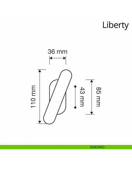 Maniglia per finestra martellina Liberty Linea Calì disegno