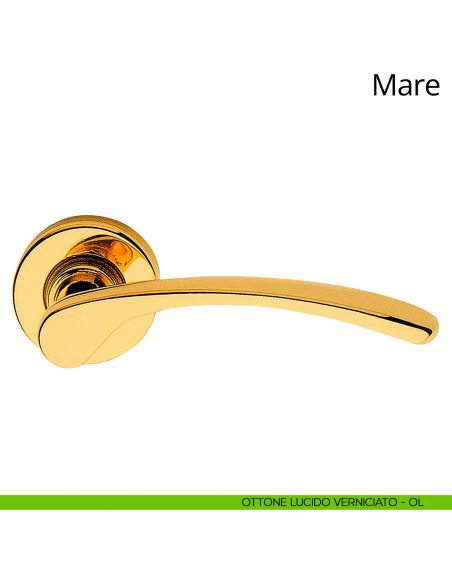 Maniglia per porta interna Mare Linea Calì ottone lucido verniciato