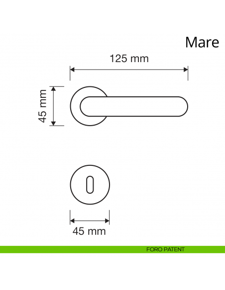 Maniglia per porta interna Mare Linea Calì foro patent