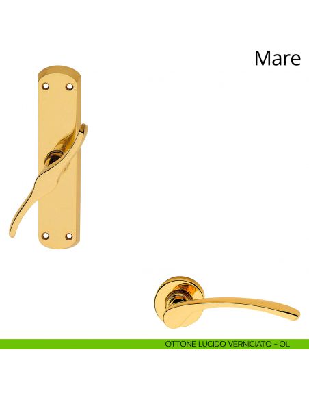 Maniglia per finestra cremonese Mare Linea Calì ottone lucido verniciato