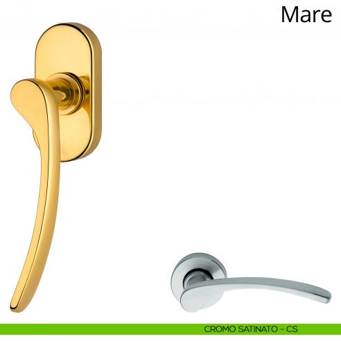 Maniglia per finestra martellina DK Mare Linea Calì cromo satinato