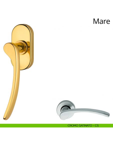 Maniglia per finestra martellina DK Mare Linea Calì cromo satinato
