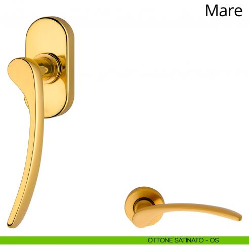 Maniglia per finestra martellina DK Mare Linea Calì ottone satinato