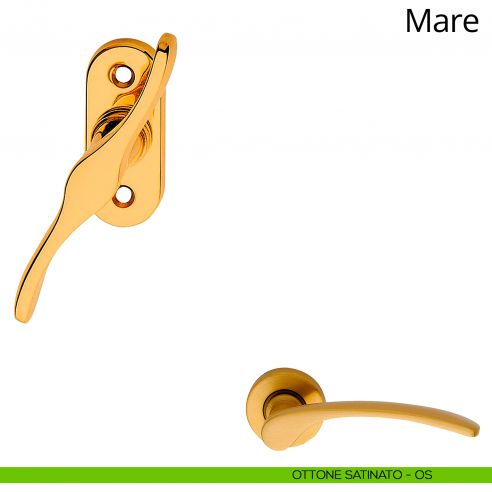 Maniglia per finestra martellina Mare Linea Calì ottone satinato