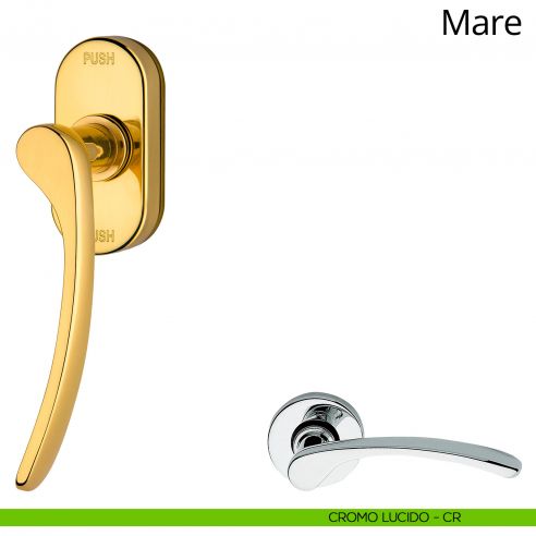 Maniglia per finestra martellina DK antintrusione Mare Linea Calì cromo