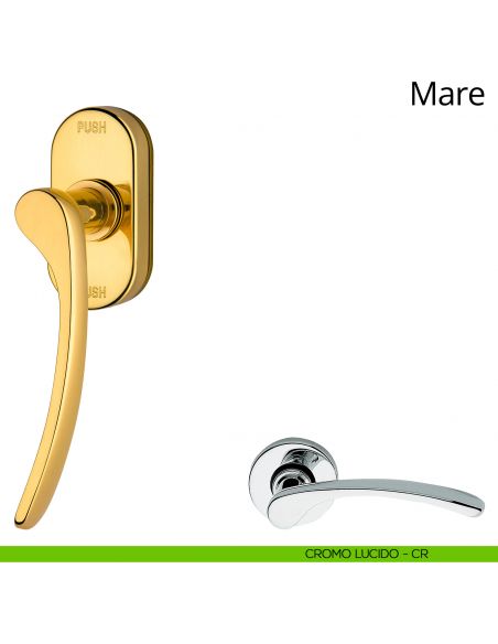 Maniglia per finestra martellina DK antintrusione Mare Linea Calì cromo