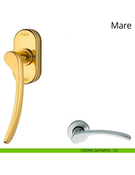 Maniglia per finestra martellina DK antintrusione Mare Linea Calì cromo satinato