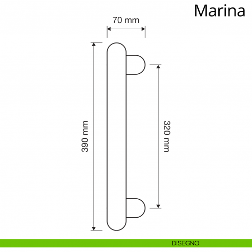 Maniglione per porta Marina Linea Calì disegno