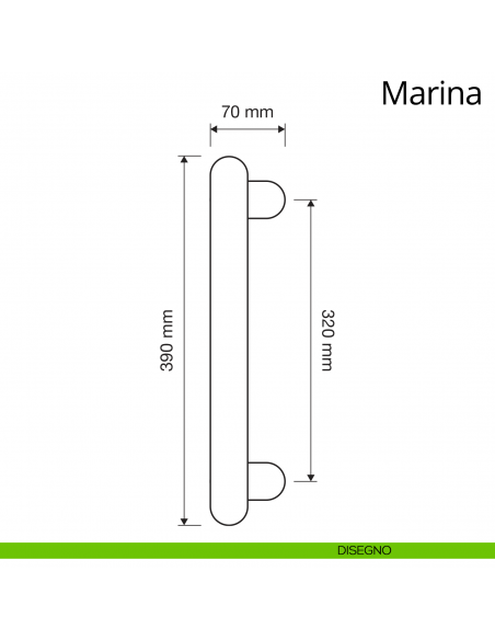 Maniglione per porta Marina Linea Calì disegno