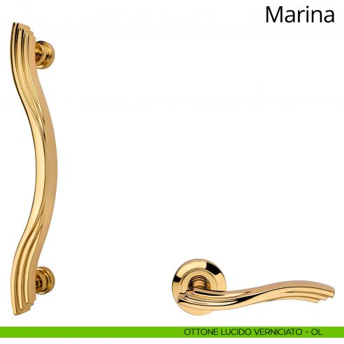 Maniglione per porta Marina Linea Calì ottone lucido verniciato