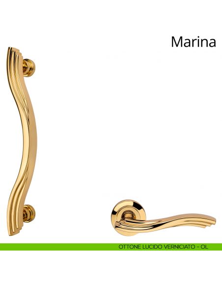 Maniglione per porta Marina Linea Calì ottone lucido verniciato