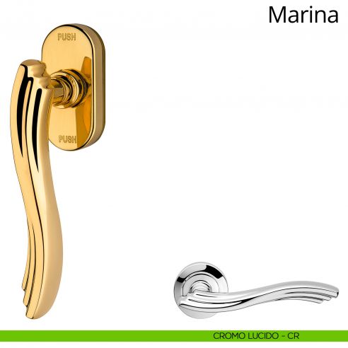 Maniglia per finestra martellina DK antintrusione Marina Linea Calì cromo lucido