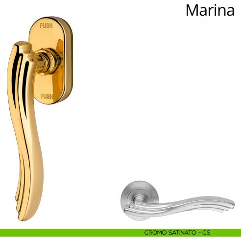 Maniglia per finestra martellina DK antintrusione Marina Linea Calì cromo satinato