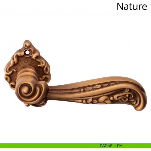 Maniglia per porta interna Nature Linea Calì con rosetta artistica patinè