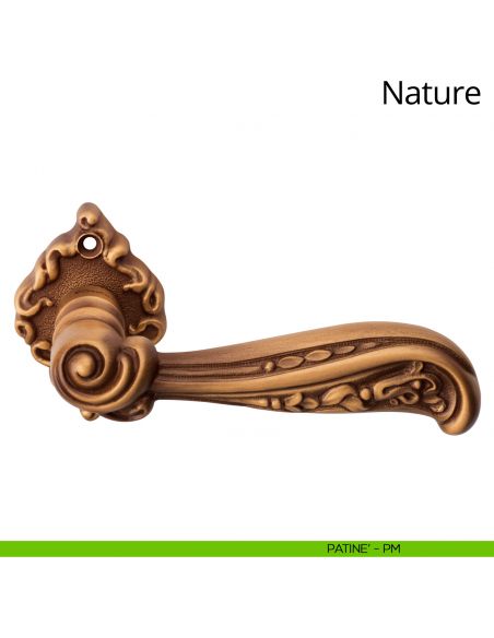 Maniglia per porta interna Nature Linea Calì con rosetta artistica patinè