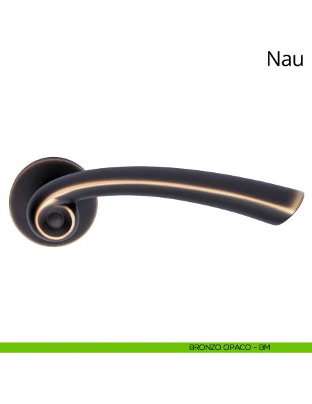 Maniglia per porta interna Nau Linea Calì rosetta tonda tradizionale bronzo opaco