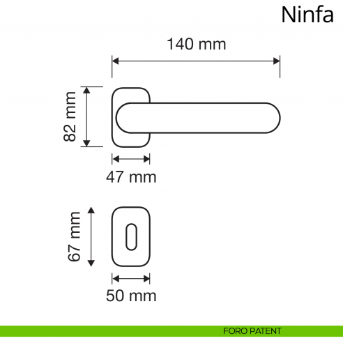 Maniglia per porta interna Ninfa Linea Calì con rosetta artistica foro patent