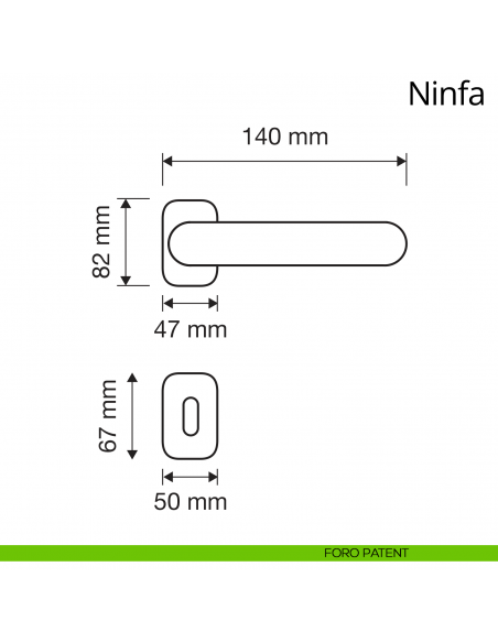 Maniglia per porta interna Ninfa Linea Calì con rosetta artistica foro patent