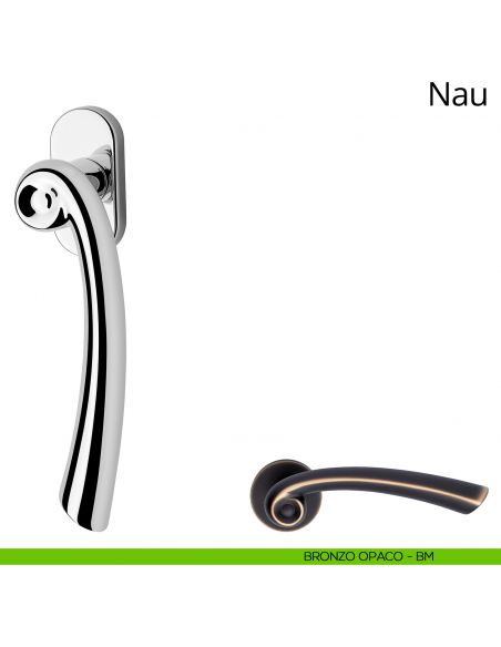 Maniglia per finestra martellina DK Nau Linea Calì bronzo opaco