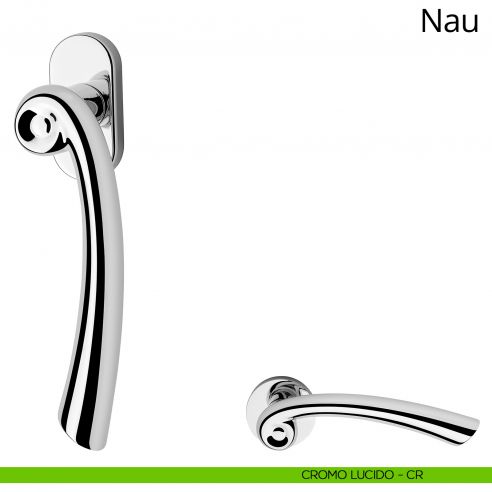 Maniglia per finestra martellina DK Nau Linea Calì cromo lucido