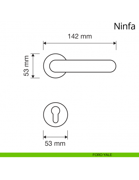 Maniglia per porta interna Ninfa Linea Calì con rosetta tonda foro yale