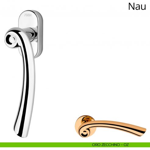 Maniglia per finestra martellina DK antintrusione Nau Linea Calì oro zecchino