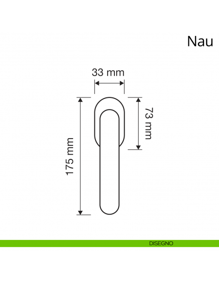 Maniglia per finestra martellina DK antintrusione Nau Linea Calì disegno