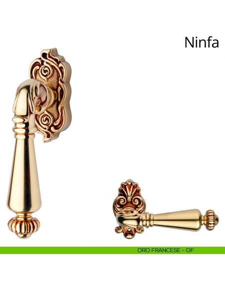 Maniglia per finestra martellina DK Ninfa Linea Calì oro francese