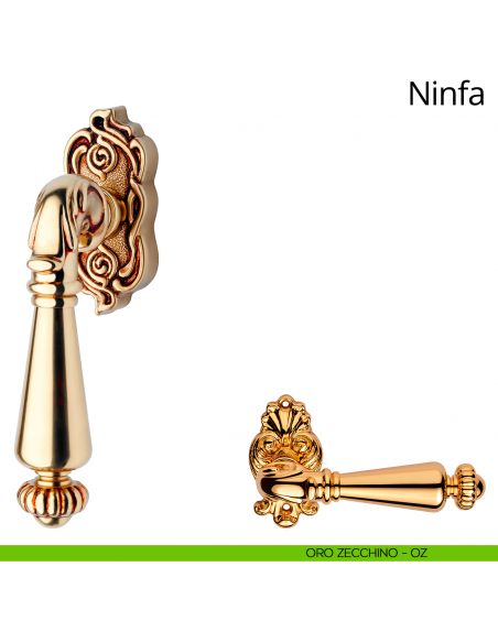 Maniglia per finestra martellina DK Ninfa Linea Calì oro zecchino