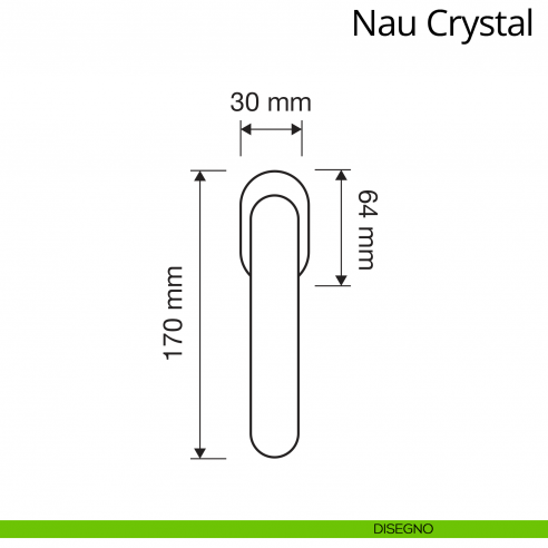 Maniglia con Swarovski per finestra martellina DK Nau Crystal Linea Calì disegno