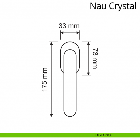 Maniglia con Swarovski per finestra martellina DK antintrusione Nau Crystal Linea Calì disegno