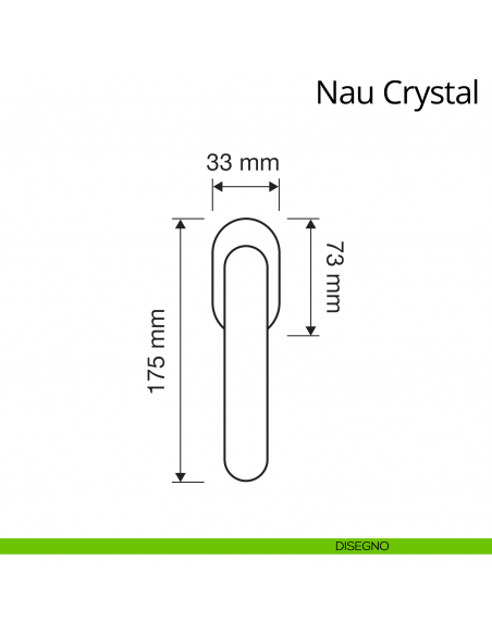 Maniglia con Swarovski per finestra martellina DK antintrusione Nau Crystal Linea Calì disegno