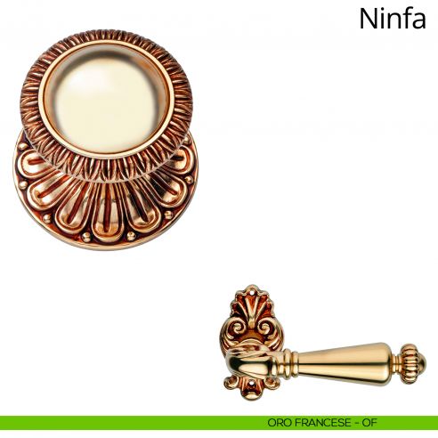 Pomolo per porta fisso Ninfa Linea Calì oro francese