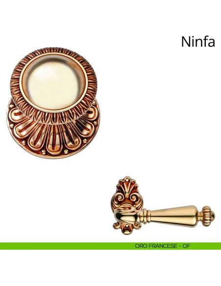 Pomolo per porta fisso Ninfa Linea Calì oro francese