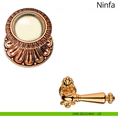 Pomolo per porta fisso Ninfa Linea Calì oro zecchino