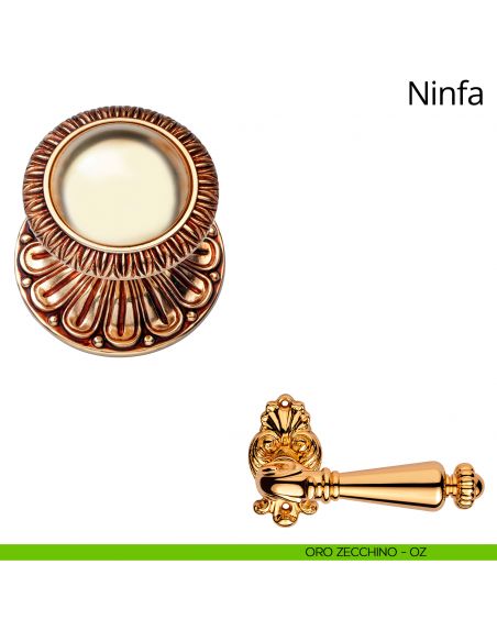 Pomolo per porta fisso Ninfa Linea Calì oro zecchino