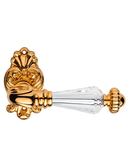 Maniglia con cristalli Swarovski per porta interna Ninfa Crystal Linea Calì rosetta artistica