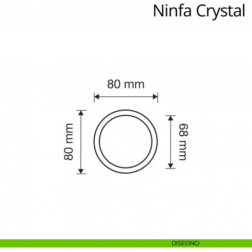 Pomolo con Swarovski per porta fisso Ninfa Crystal Linea Calì disegno