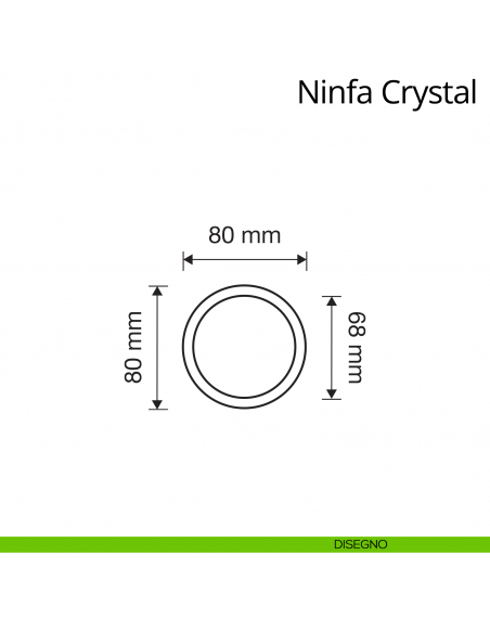 Pomolo con Swarovski per porta fisso Ninfa Crystal Linea Calì disegno