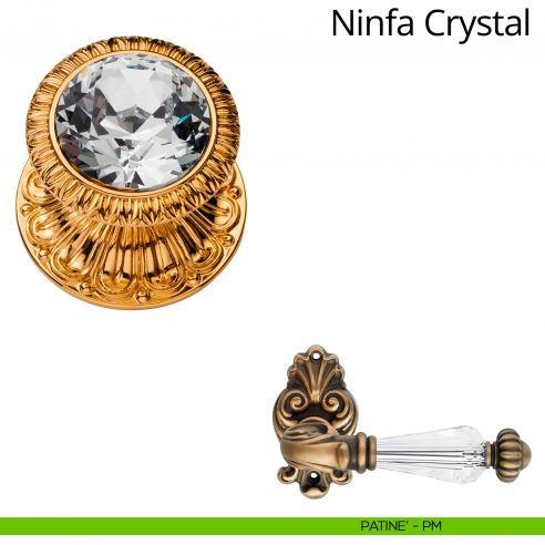 Pomolo con Swarovski per porta fisso Ninfa Crystal Linea Calì patinè