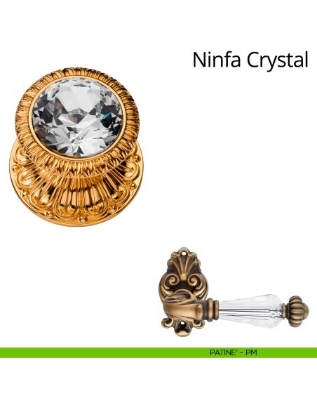 Pomolo con Swarovski per porta fisso Ninfa Crystal Linea Calì patinè
