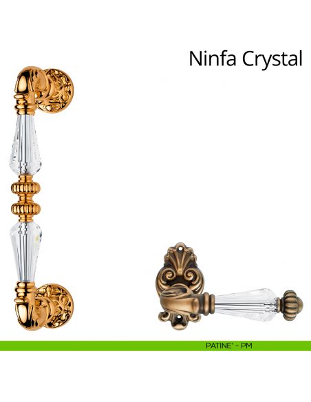 Maniglione con Swarovski dritto per porta Ninfa Crystal Linea Calì patinè