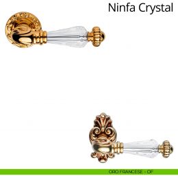 Maniglia con cristalli Swarovski per porta interna Ninfa Linea Calì con rosetta tonda 2